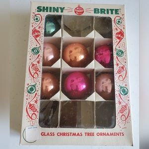 7 Shiny Brite multicolor ornaments